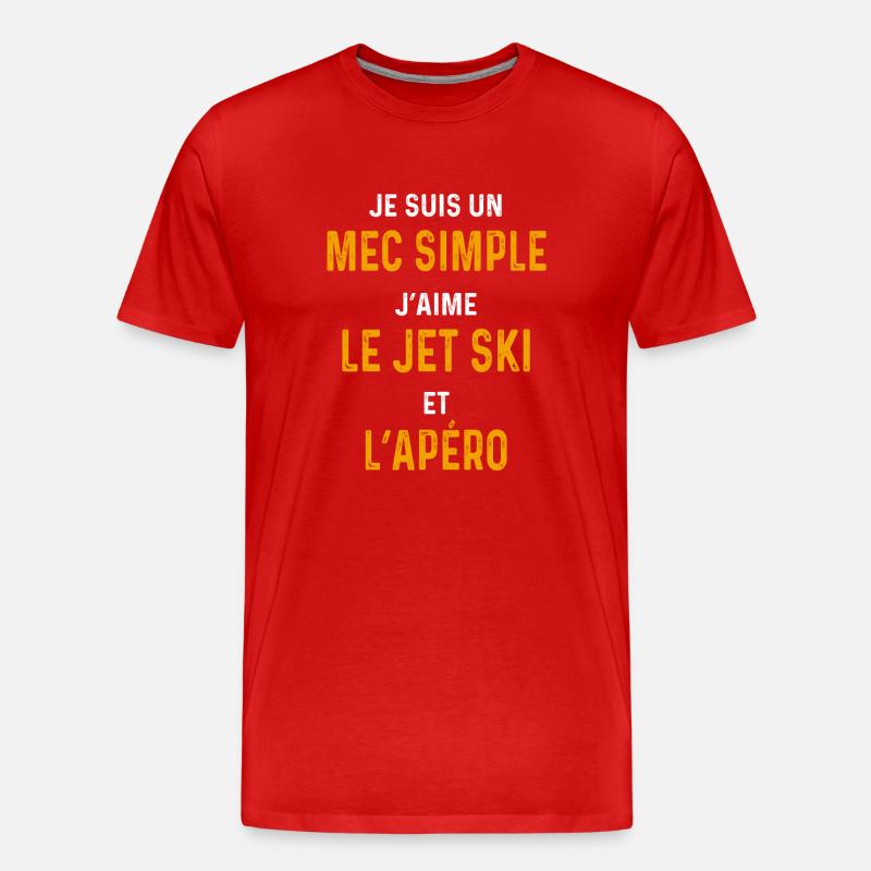 Jetski Aperitif Einfacher Jetskifahrer Typ - Männer Premium Bio T-Shirt - Rot