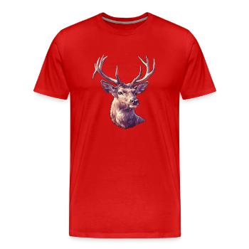 Deer Deer - Men's Premium Organic T-Shirt - red - Front - Damien (186cm)
