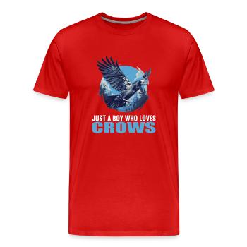 Corbeaux Corbeaux - T-shirt bio Premium Homme - rouge - Devant - Damien (186cm)
