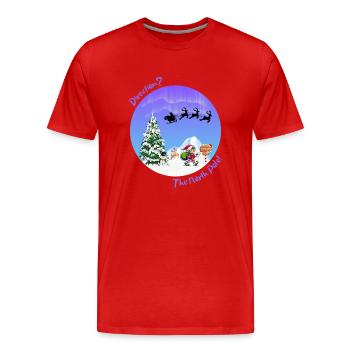 Weihnachtspost. Weihnachtselfen posten. Nordpol - Männer Premium Bio T-Shirt - Rot - Vorne - Damien (186cm)