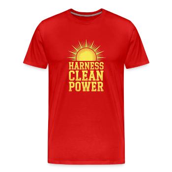 Énergie solaire Énergie renouvelable Mode de vie durable - T-shirt bio Premium Homme - rouge - Devant - Damien (186cm)