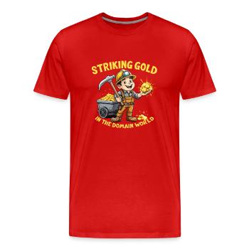 GOLD MINER - Men's Premium Organic T-Shirt - red - Front - Damien (186cm)