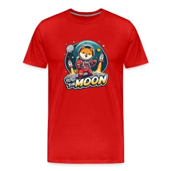 WIR FLIEGEN ZUM MOND - Männer Premium Bio T-Shirt - Rot - Vorne - Damien (186cm)