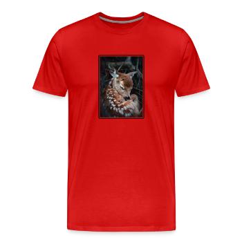 Deer Deer - Men's Premium Organic T-Shirt - red - Front - Damien (186cm)