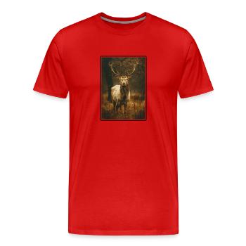 Deer Deer - Men's Premium Organic T-Shirt - red - Front - Damien (186cm)