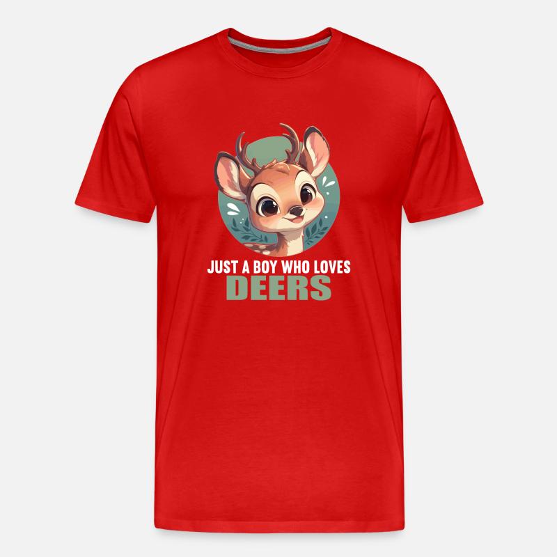 Hirsche Hirsch - Männer Premium Bio T-Shirt - Rot