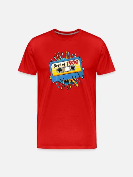 1950 MUSIC CASSETTE BEST OF - Men's Premium Organic T-Shirt - red