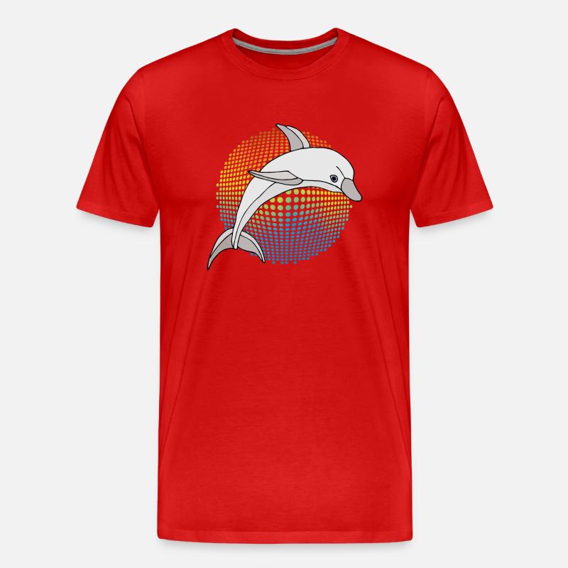 Delfin - Männer Premium Bio T-Shirt - Rot