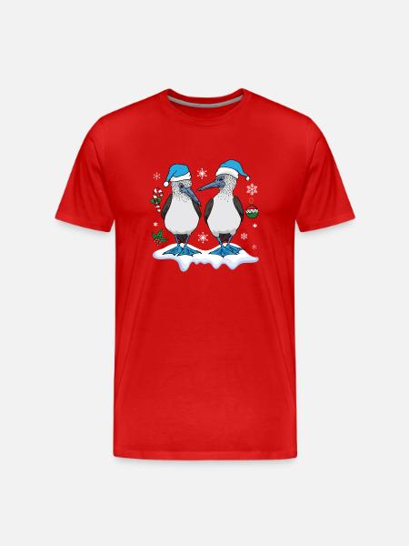 Blue-footed boobies Christmas - Men's Premium Organic T-Shirt - red