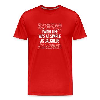 Mathematics - Men's Premium Organic T-Shirt - red - Front - Damien (186cm)