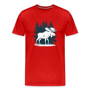 Elk - Men's Premium Organic T-Shirt - red - Front - Damien (186cm)