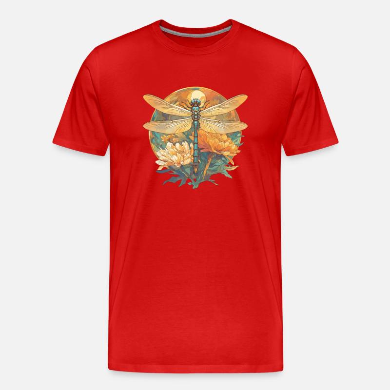 Libellen Libelle - Männer Premium Bio T-Shirt - Rot