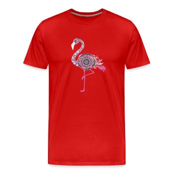 Mandala Flamingo Flamingo Wasservogel Flamingo - Männer Premium Bio T-Shirt - Rot - Vorne - Damien (186cm)