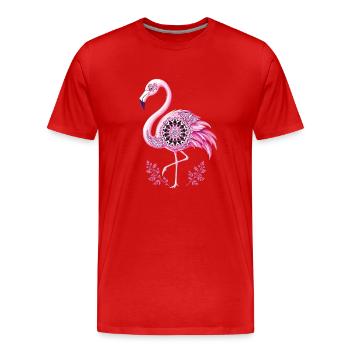 Mandala Flamingo Flamingo Wasservogel Flamingo - Männer Premium Bio T-Shirt - Rot - Vorne - Damien (186cm)