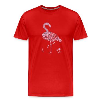 Mandala Flamingo Flamingo Wasservogel Flamingo - Männer Premium Bio T-Shirt - Rot - Vorne - Damien (186cm)