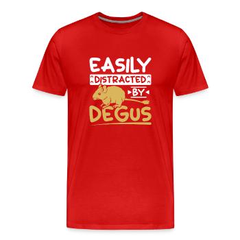 Easily distracted by degus - Männer Premium Bio T-Shirt - Rot - Vorne - Damien (186cm)