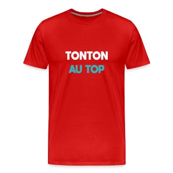Uncle at the top uncle gift - Men's Premium Organic T-Shirt - red - Front - Damien (186cm)