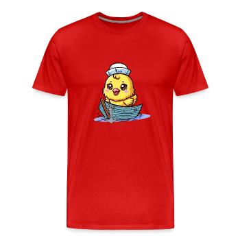 maritim Boot Seefahrt Küken Seemann - Männer Premium Bio T-Shirt - Rot - Vorne - Damien (186cm)
