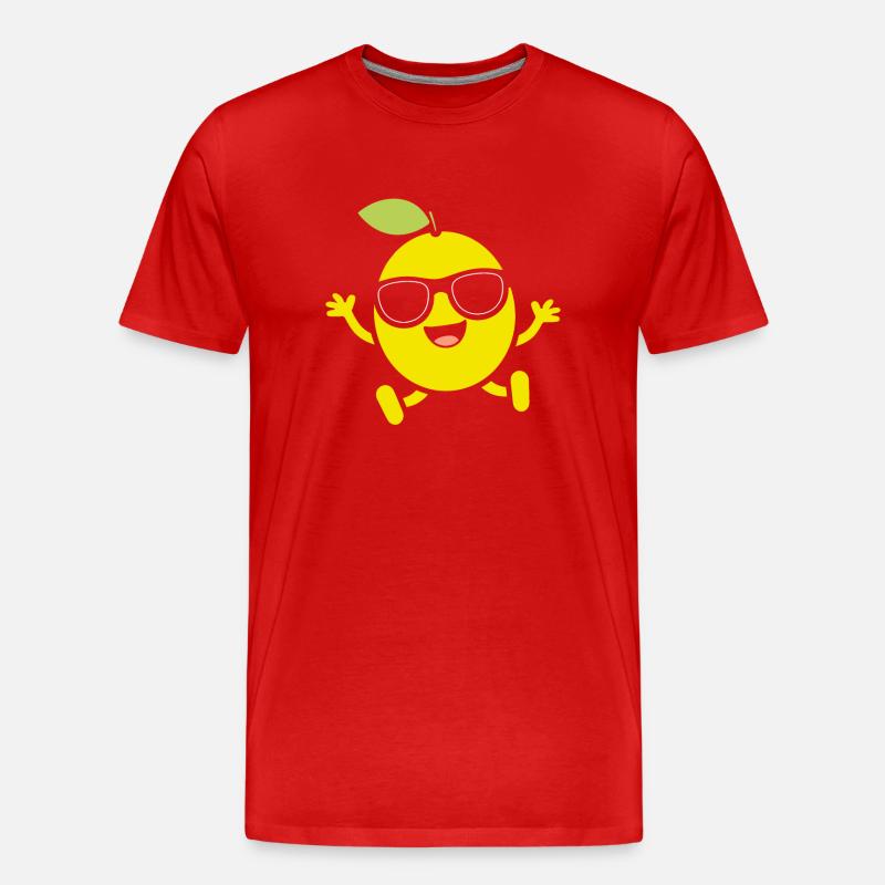 Zitrone - Männer Premium Bio T-Shirt - Rot