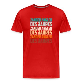 ZANDER ANGLER DES JAHRES ZANDER ANGLER DES JAHRES - Männer Premium Bio T-Shirt - Rot - Vorne - Damien (186cm)