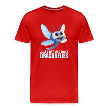 Libellen Libelle - Männer Premium Bio T-Shirt - Rot - Vorne - Damien (186cm)