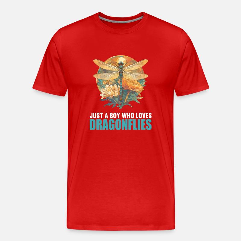 Libellen Libelle - Männer Premium Bio T-Shirt - Rot