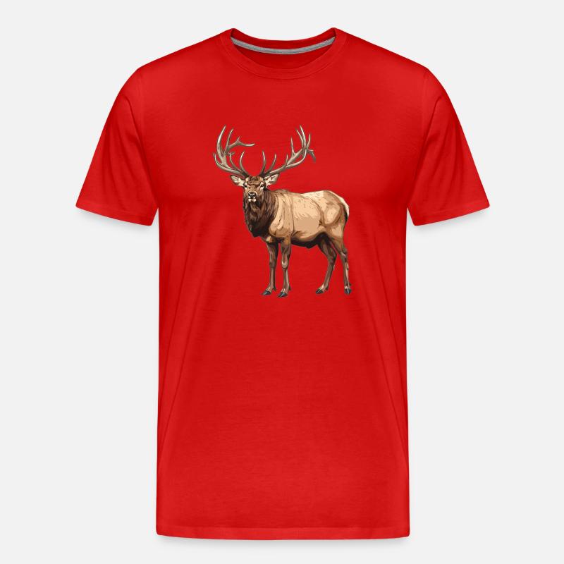 Elche Elch - Männer Premium Bio T-Shirt - Rot