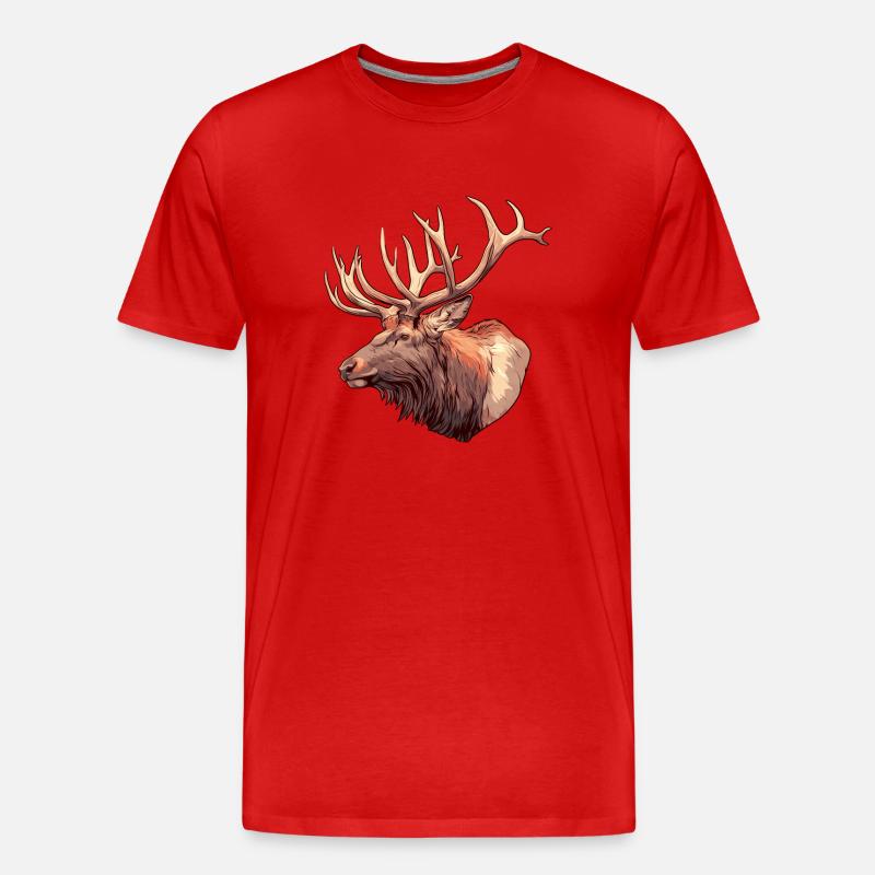 Elche Elch - Männer Premium Bio T-Shirt - Rot