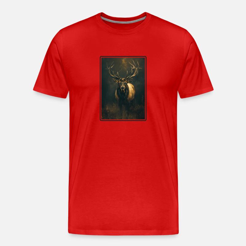 Elche Elch - Männer Premium Bio T-Shirt - Rot