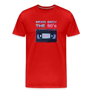 Bring Back the 90's Retro Boombox 90er Jahre - Männer Premium Bio T-Shirt - Rot - Vorne - Damien (186cm)