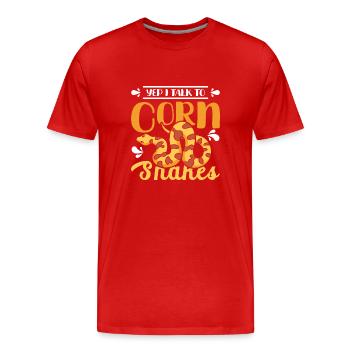, je parle aux serpents des blés - T-shirt bio Premium Homme - rouge - Devant - Damien (186cm)