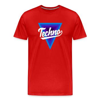 Techno Lover Triangle Design - Men's Premium Organic T-Shirt - red - Front - Damien (186cm)