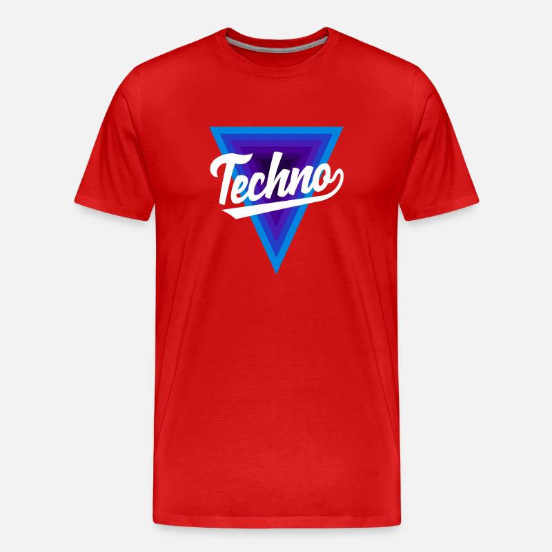 Techno Lover Triangle Design - T-shirt bio Premium Homme - rouge