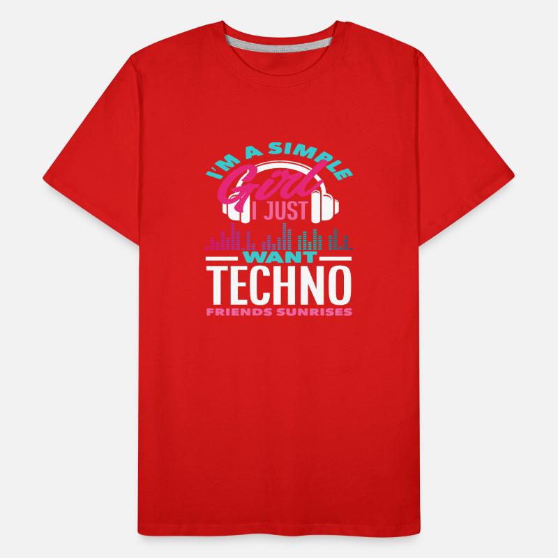 Techno Lover Einfache Mädchen Freunde Männer Premium Bio T-Shirt
