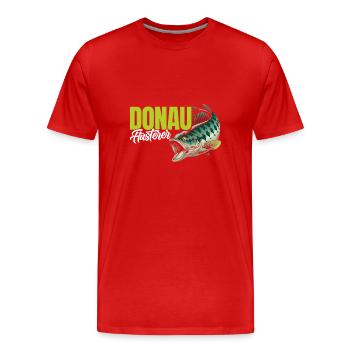 DONAU FLÜSTERER Angler Outfit Angeln Hobby - Männer Premium Bio T-Shirt - Rot - Vorne - Damien (186cm)