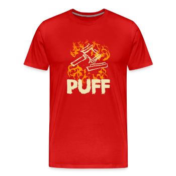 Puff rap hip hop music - Men's Premium Organic T-Shirt - red - Front - Damien (186cm)