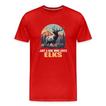 Elche Elch - Männer Premium Bio T-Shirt - Rot - Vorne - Damien (186cm)