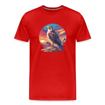 Faucon Faucon - T-shirt bio Premium Homme - rouge - Devant - Damien (186cm)