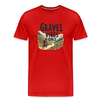 Gravel Vibes Only Gravel Bike Gravel Fahrrad - Men's Premium Organic T-Shirt - red - Front - Damien (186cm)