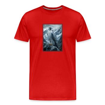 Faucon Faucon - T-shirt bio Premium Homme - rouge - Devant - Damien (186cm)