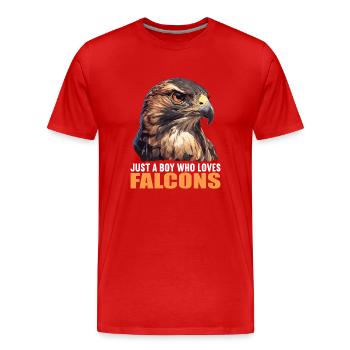 Faucon Faucon - T-shirt bio Premium Homme - rouge - Devant - Damien (186cm)