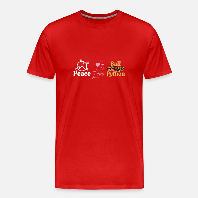 Peace love ball python - Men's Premium Organic T-Shirt - red