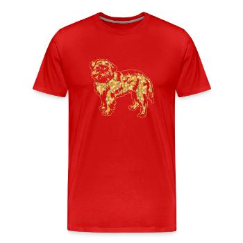 Brussels Griffon Geometric - Men's Premium Organic T-Shirt - red - Front - Damien (186cm)