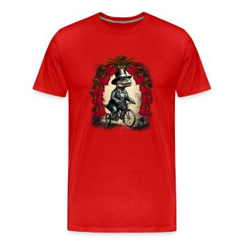 Reptile Reptile Roue de vélo Amphibie Crocodile - T-shirt bio Premium Homme - rouge - Devant - Damien (186cm)