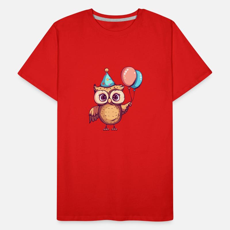 Eule Geburtstag Comic Niedlich Männer Premium Bio T-Shirt