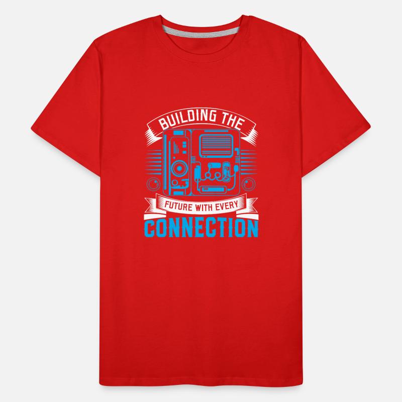 Building the future with every connection. Men's Premium Organic T-Shirt