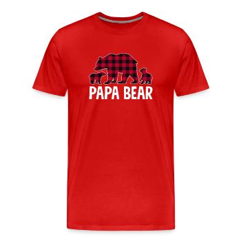Papa Ours - T-shirt bio Premium Homme - rouge - Devant - Damien (186cm)
