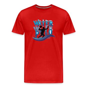 Water-polo Water-polo Water-polo Sports de ballon - T-shirt bio Premium Homme - rouge - Devant - Damien (186cm)