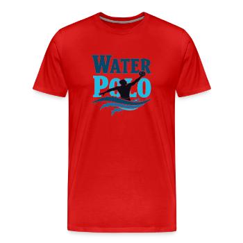 Water-polo Water-polo Water-polo Sports de ballon - T-shirt bio Premium Homme - rouge - Devant - Damien (186cm)
