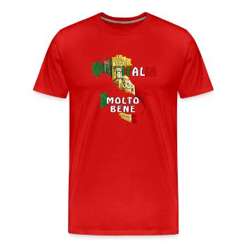 ITALIE ITALIA MOLTO BENE - T-shirt bio Premium Homme - rouge - Devant - Damien (186cm)